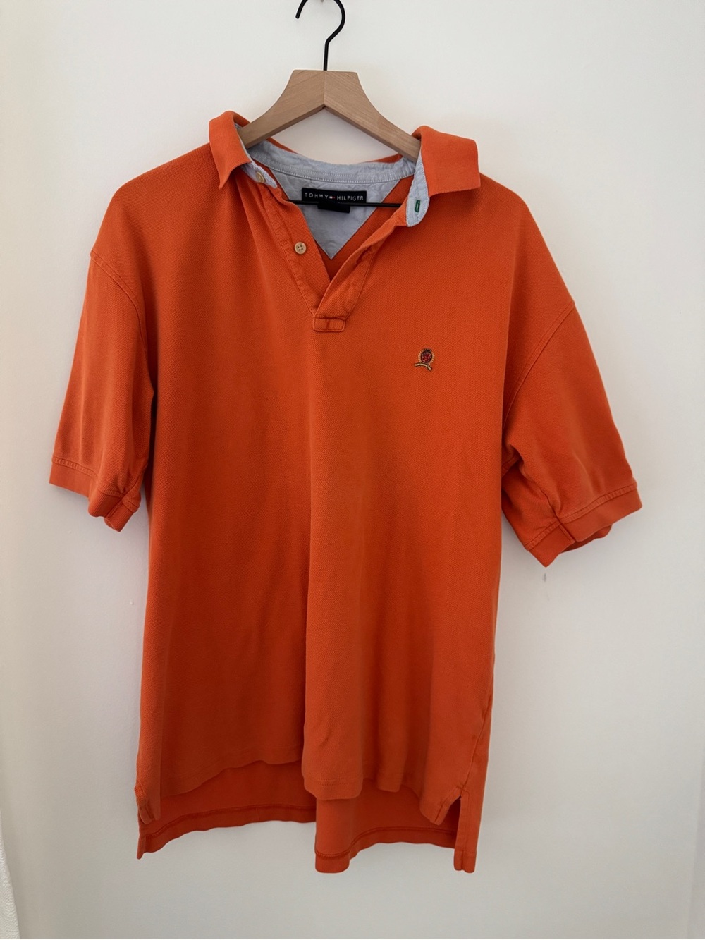 Vintage Y2K Tommy Hilfiger Crest Polo Burnt Orange Preppy Ivy Oversized XL